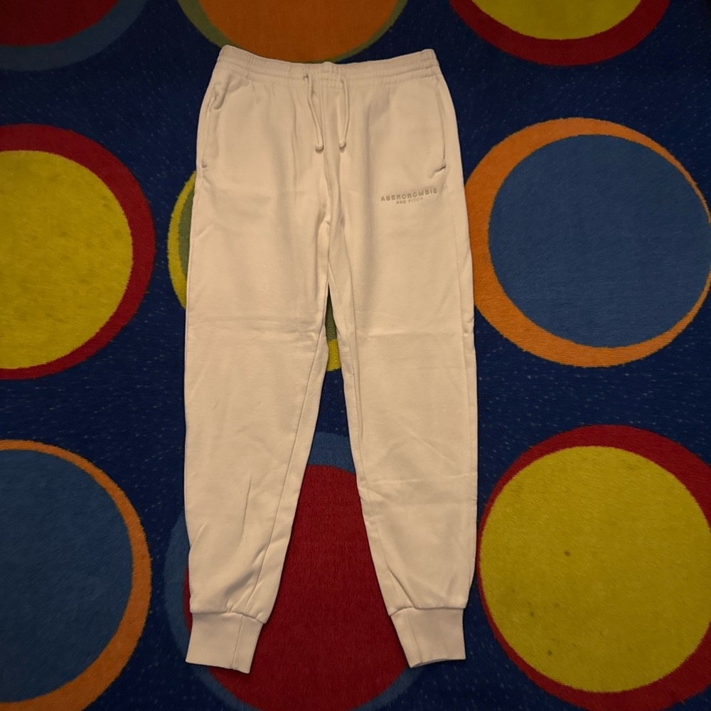 Abercrombie & Fitch Off-White Drawstring Sweatpants